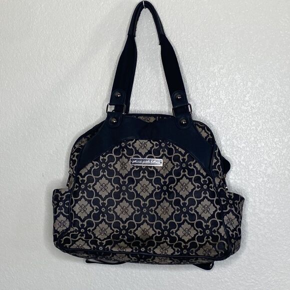 Petunia Pickle Bottom Black/Gray Printed Diaper Bag/Backpack OS - Picture 1 of 10